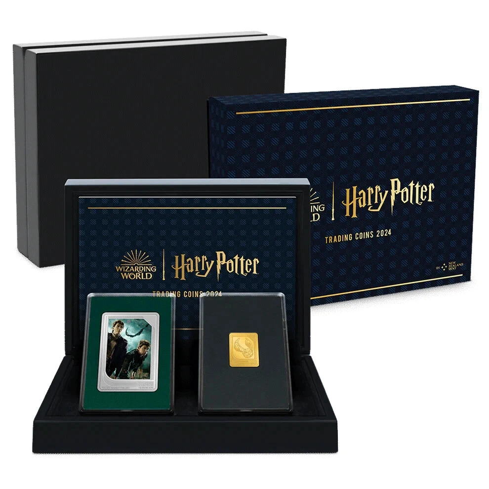Picture of 2023 New Zealand Mint Sealed Harry Potter Trading Coins: 2 x 1 oz Silver Bar