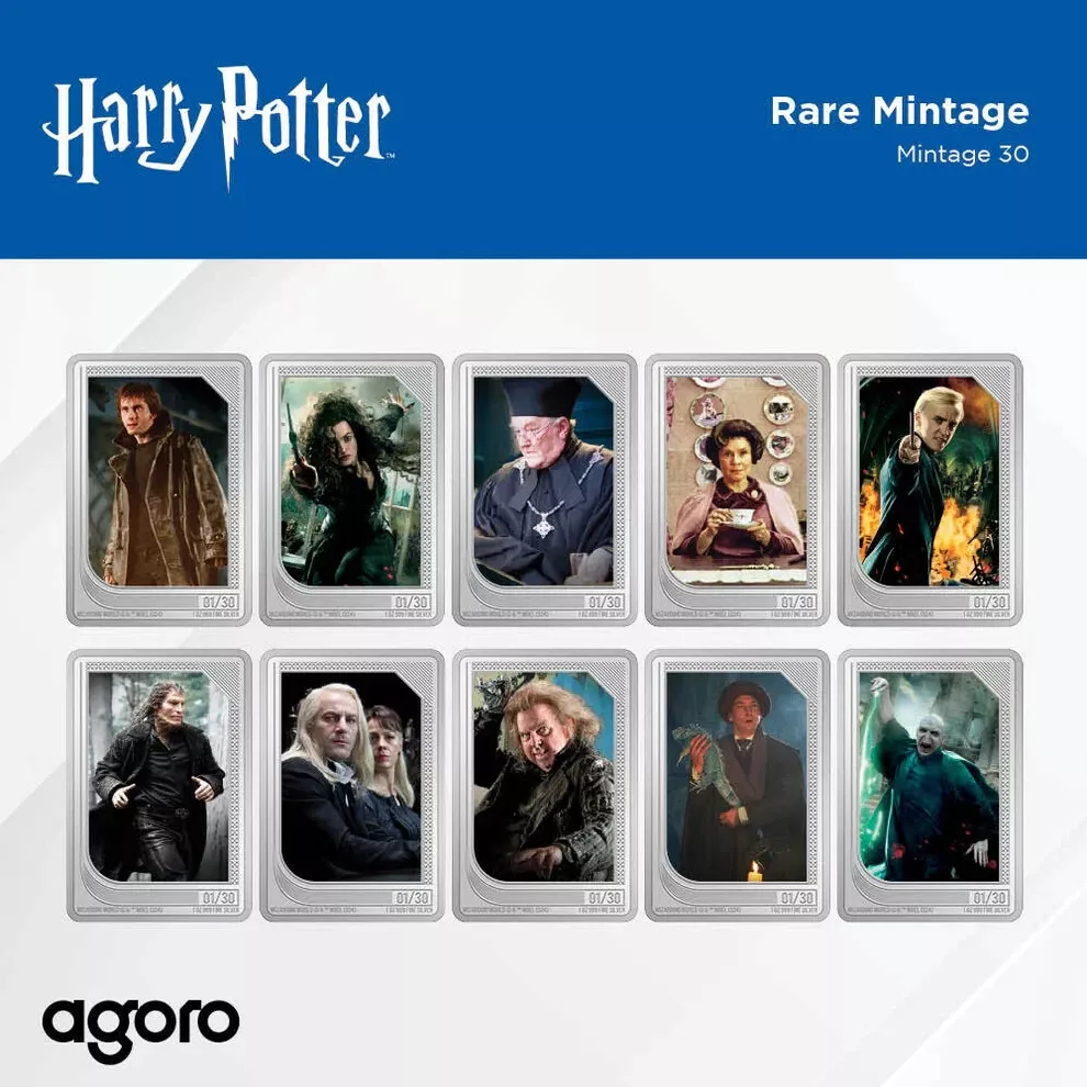 Picture of 2023 New Zealand Mint Sealed Harry Potter Trading Coins: 2 x 1 oz Silver Bar