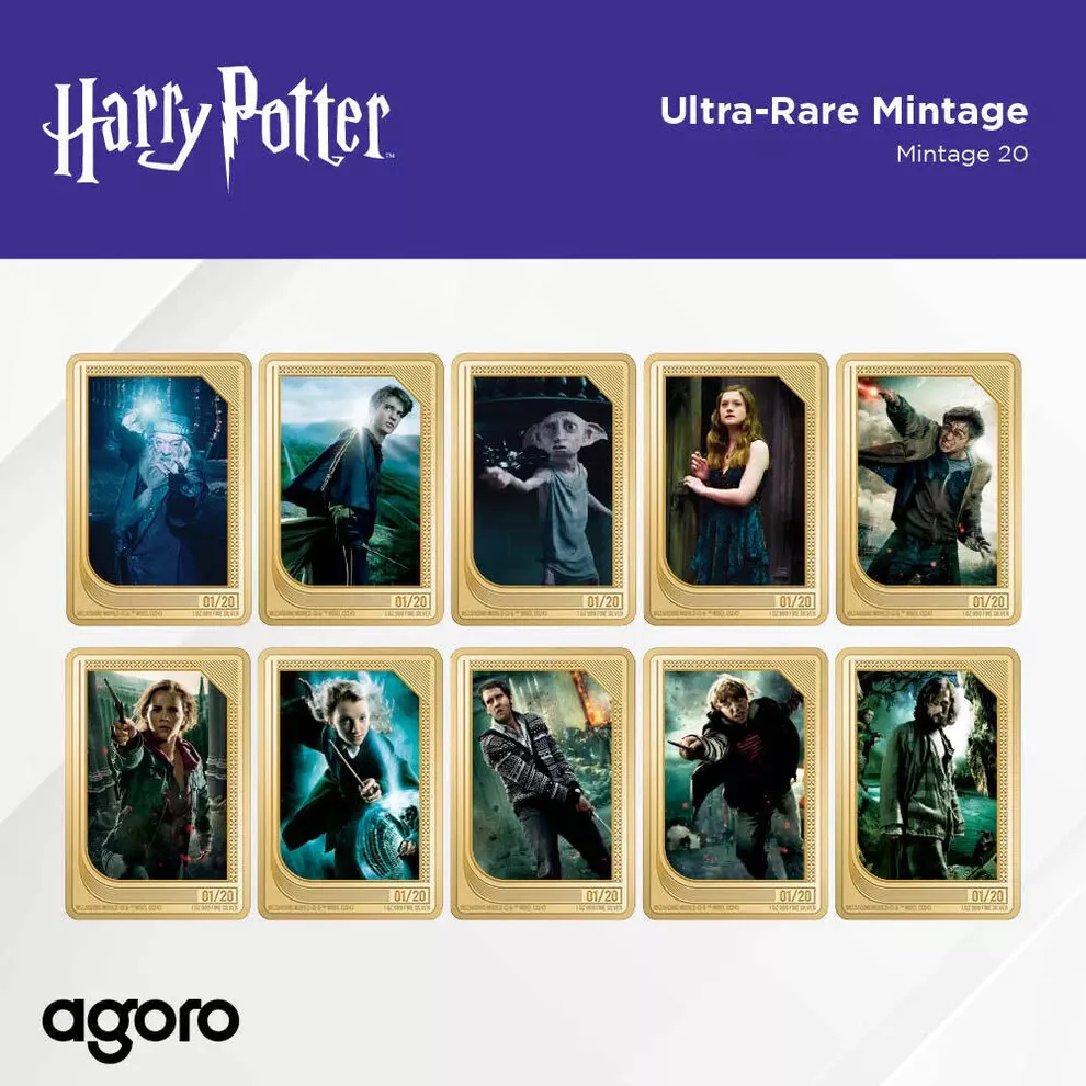 Picture of 2023 New Zealand Mint Sealed Harry Potter Trading Coins: 2 x 1 oz Silver Bar