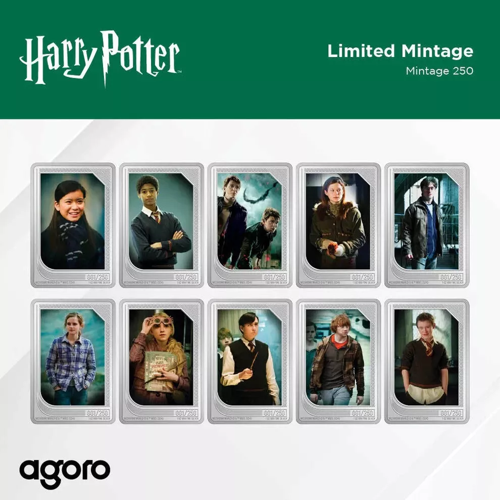 Picture of 2023 New Zealand Mint Sealed Harry Potter Trading Coins: 2 x 1 oz Silver Bar