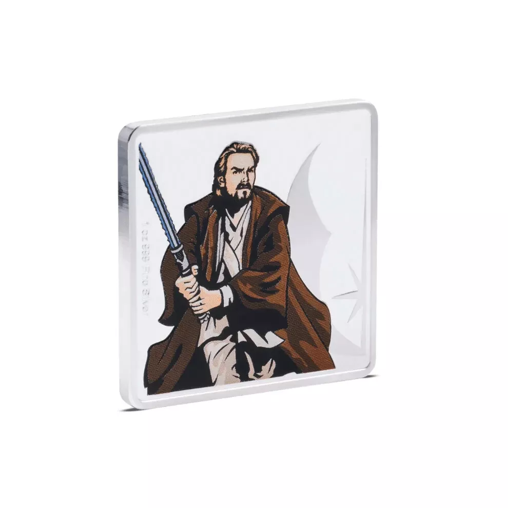 Picture of 2024 Agoro Star Wars Obi-Wan Kenobi and Yoda 1 oz Colorized Silver Medallion