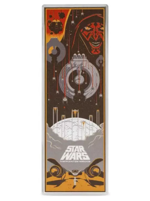 Picture of 2025 Agoro Star Wars Phantom Menace Movie Poster 3 oz Colorized Silver Coin