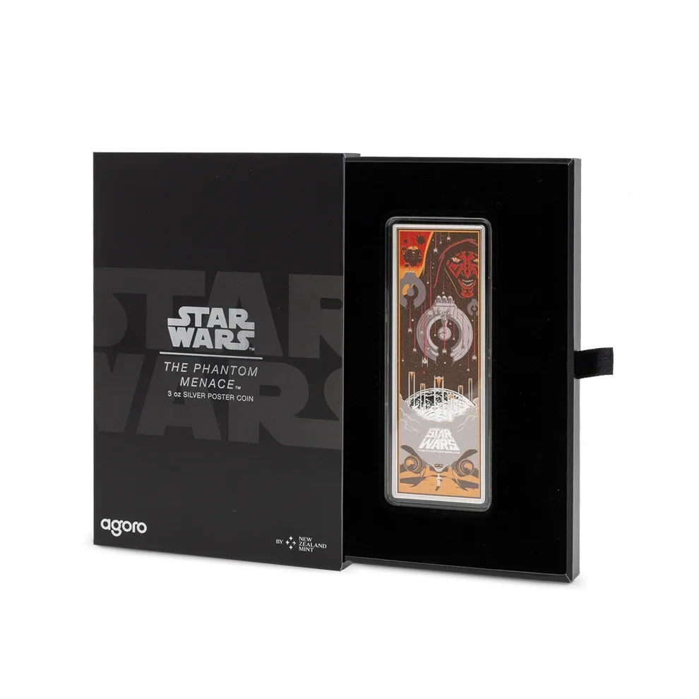 Picture of 2025 Agoro Star Wars Phantom Menace Movie Poster 3 oz Colorized Silver Coin