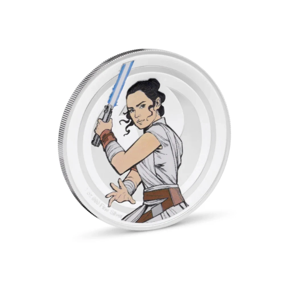 Picture of 2024 Agoro Star Wars Rey vs. Kylo Ren 1 oz Colorized Silver Medallion