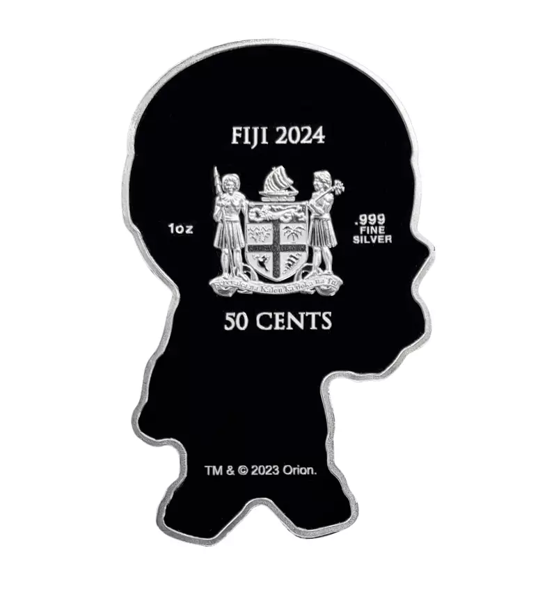 Picture of 2024 Fiji RoboCop Shaped Proof-Like 1 oz Silver Coin - copy