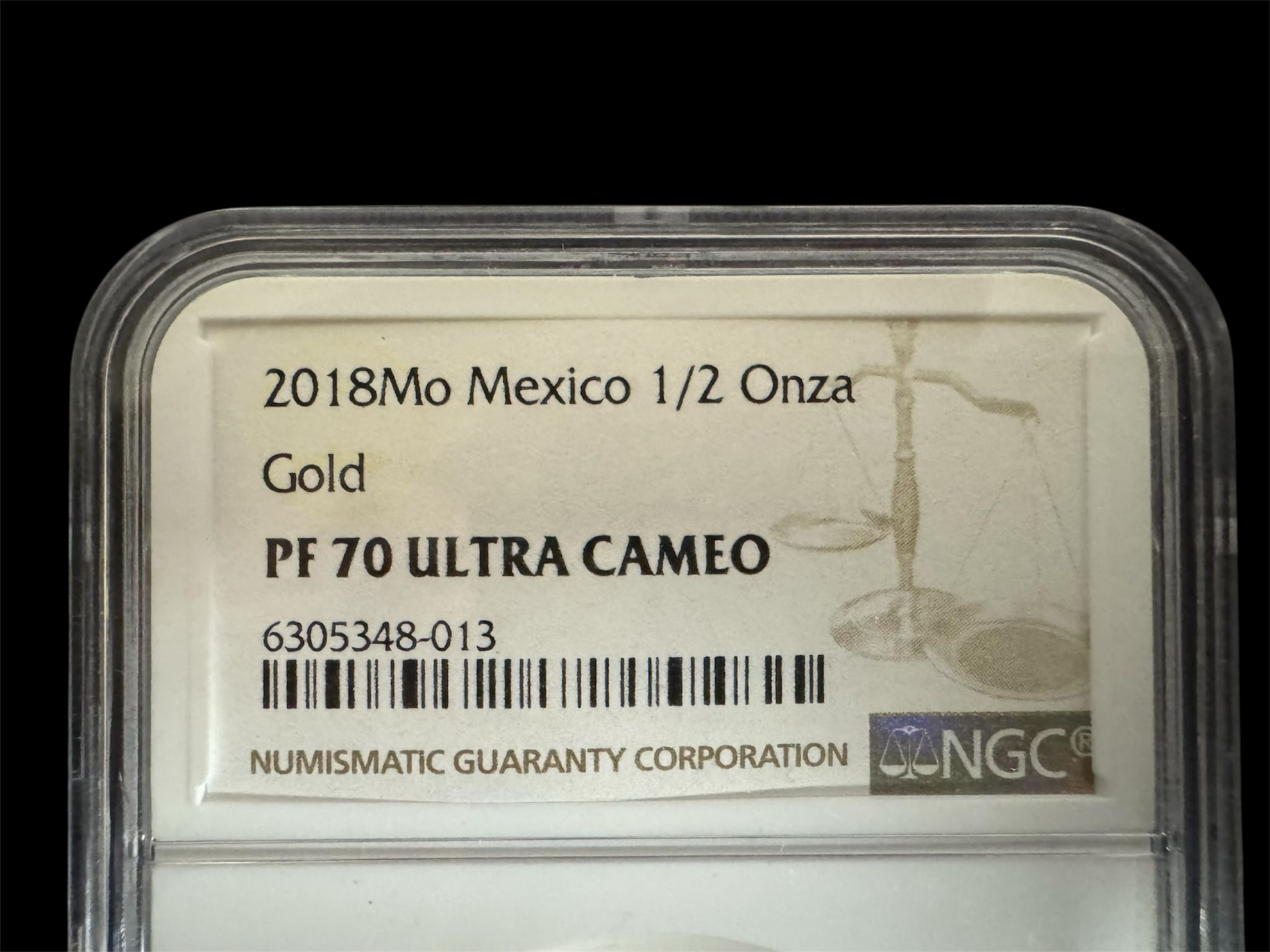 Picture of 2018 Mexico 1/2 oz Onza Proof Gold Libertad Coin NGC PF 70 Ultra Cameo (UCAM)