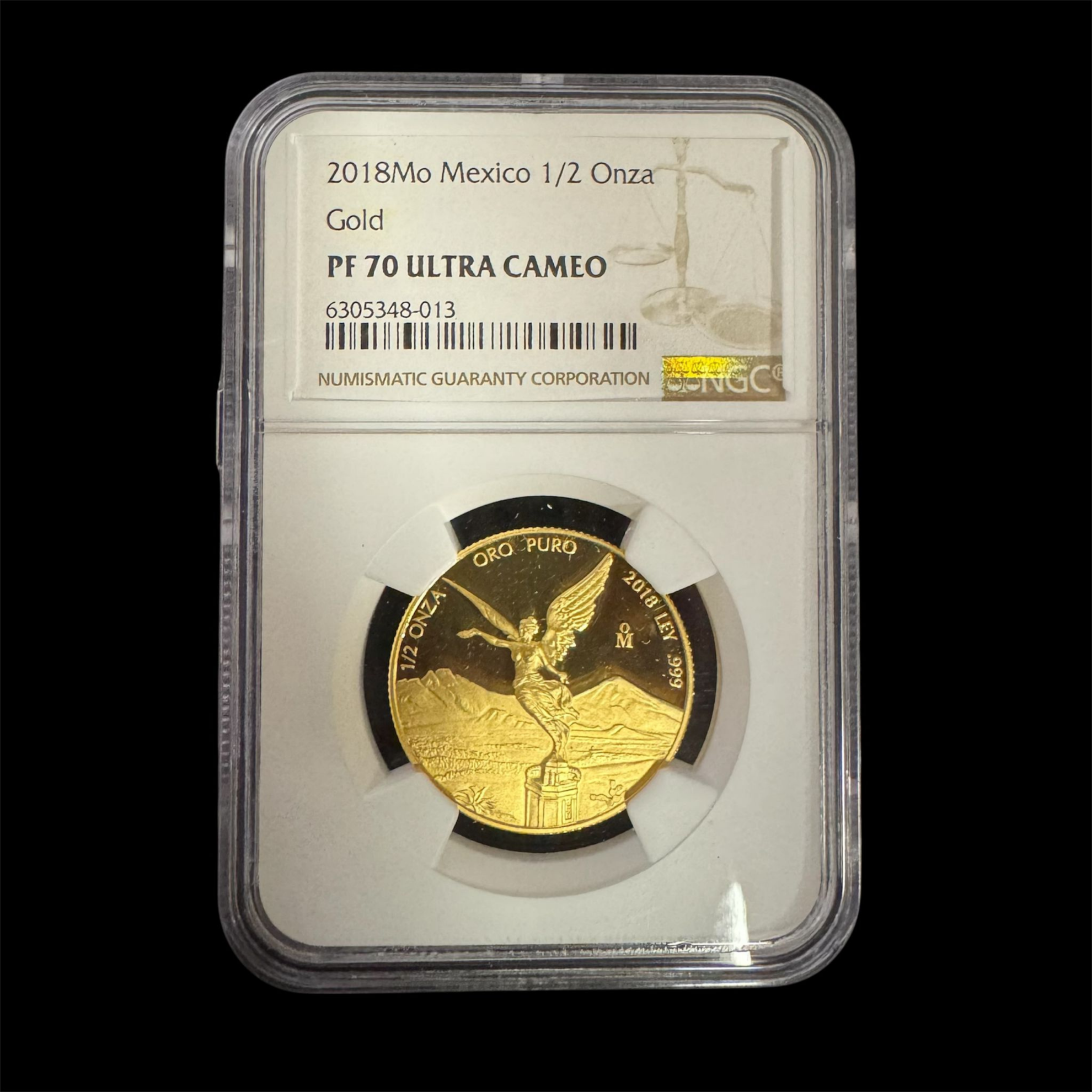 Picture of 2018 Mexico 1/2 oz Onza Proof Gold Libertad Coin NGC PF 70 Ultra Cameo (UCAM)