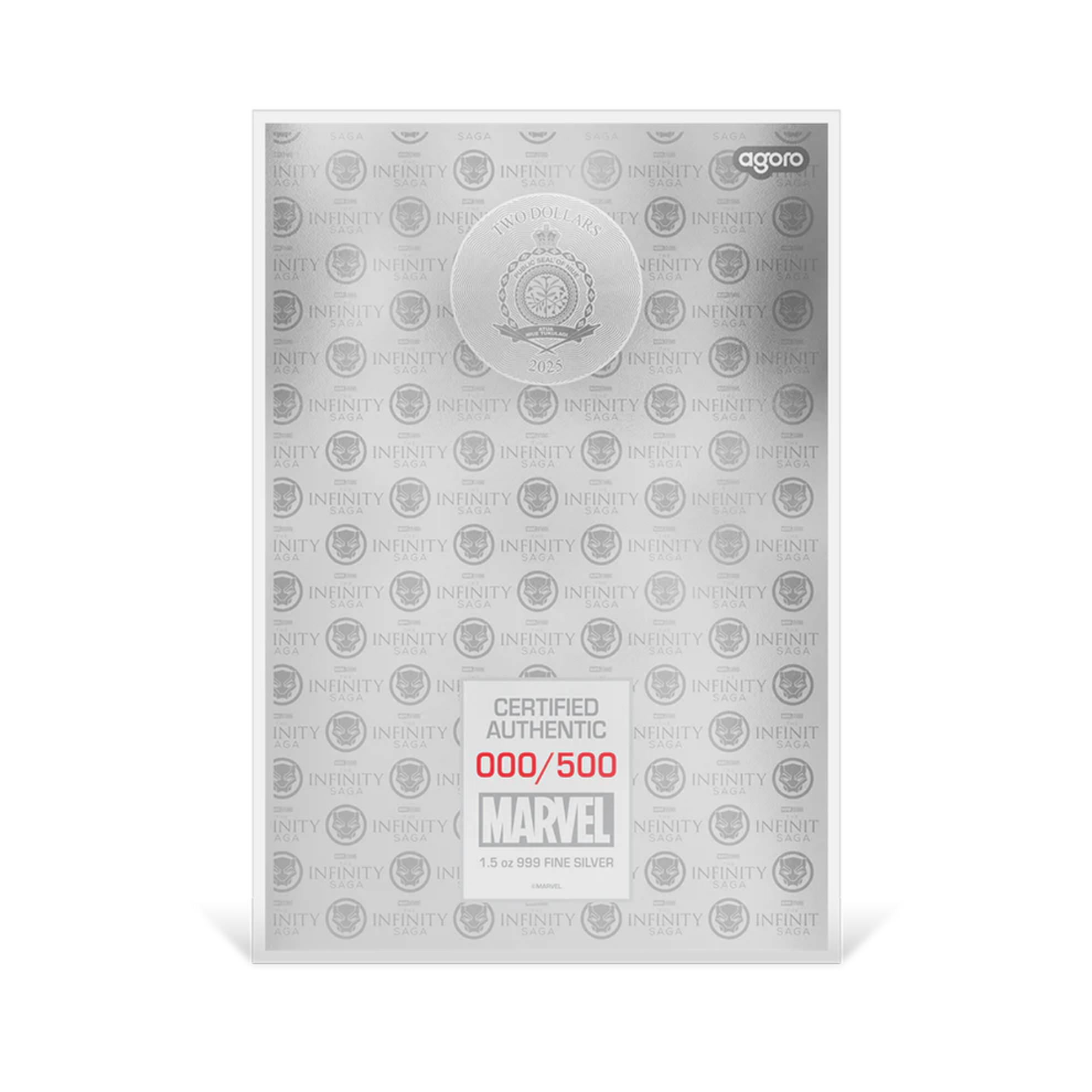 Picture of 2025 Agoro Marvel Infinity Saga Phase-3 Black Panther 1.5 oz Sliver Foil