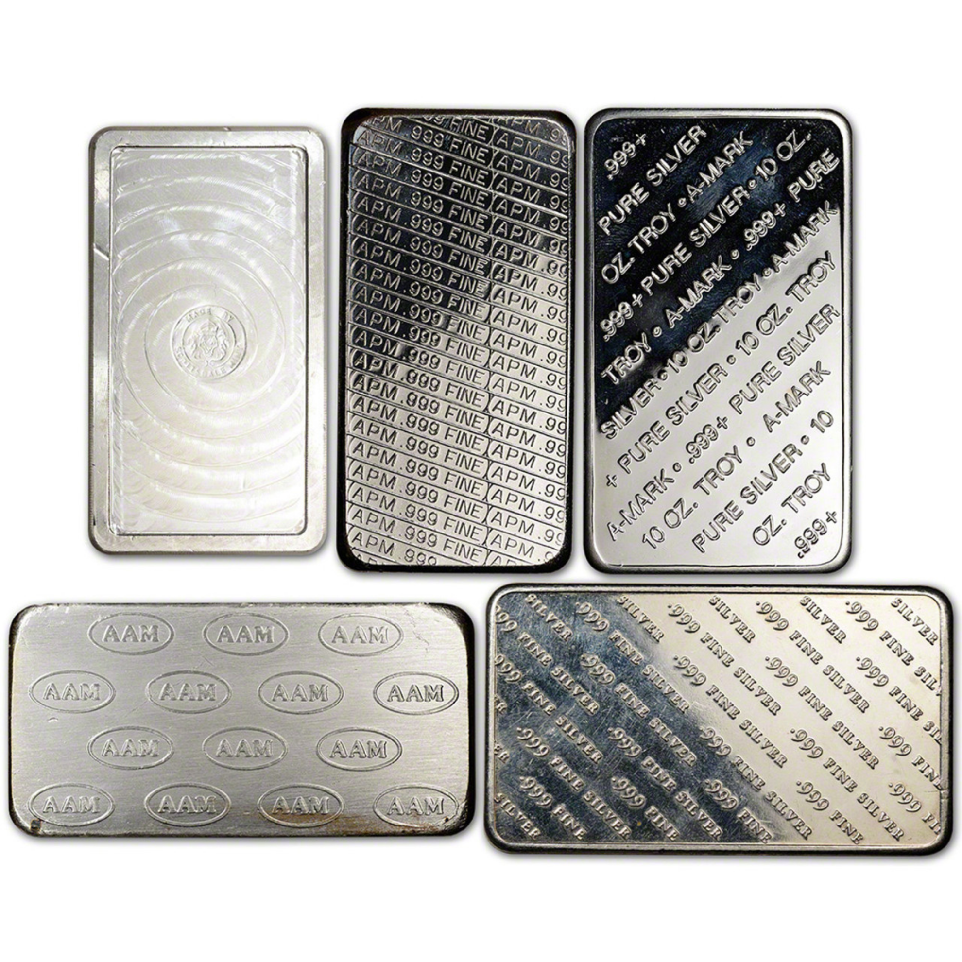 Picture of 10 oz .999 Fine Silver Bar – Secondary Market (Random Brand & Design, Circulated Condition)