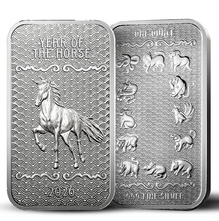 Picture of (Tube of 20) 2026 Lunar Series 2 Year of the Horse 1 oz Silver Bar