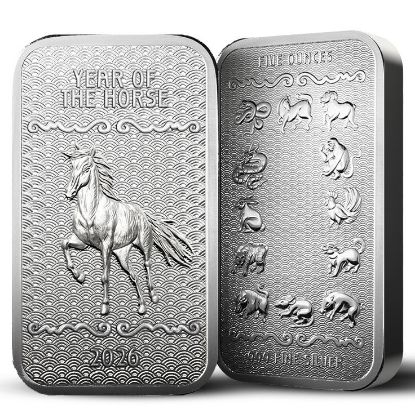 Picture of 2026 Lunar Series 2 Year of the Horse 5 oz Silver Bar