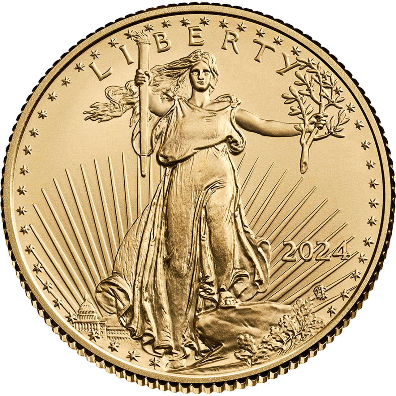 Picture of (Tube of 50) 2024 American Gold Eagle (AGE) 1/10 oz Gold Coin