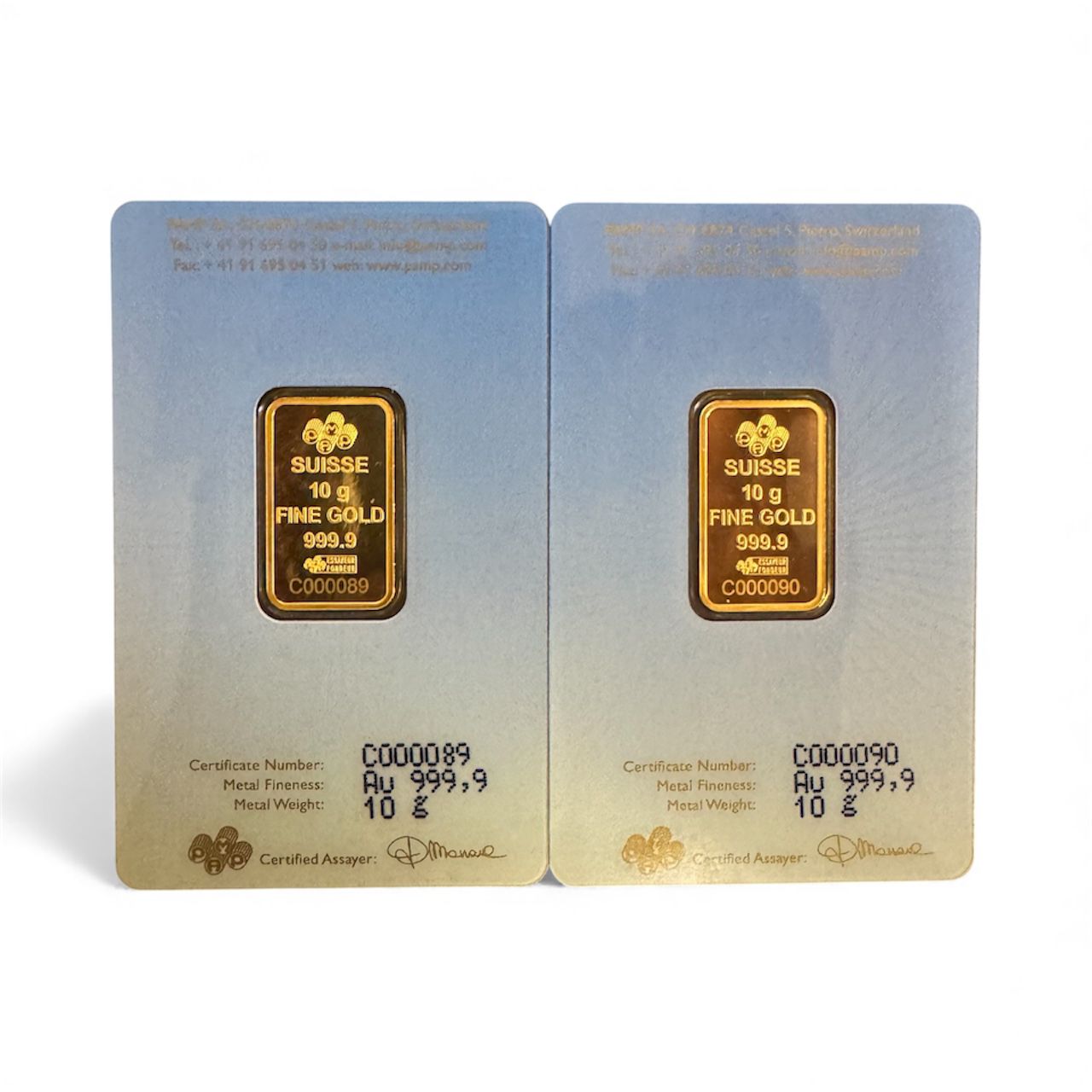 Picture of (Lot of 2) Pamp Suisse Am Yisrael Chai 10 Gram Gold Bar (Low Sequential Serials)