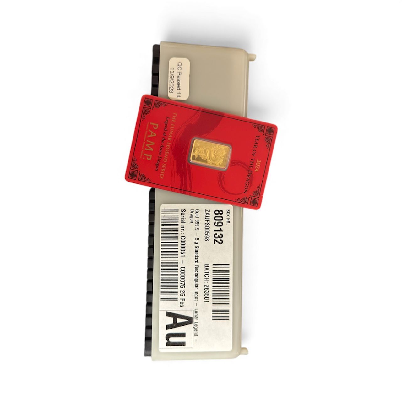 Picture of (Box of 25) 2024 Pamp Lunar Series Dragon 5 gram Gold Bar - Ultra Low Serial