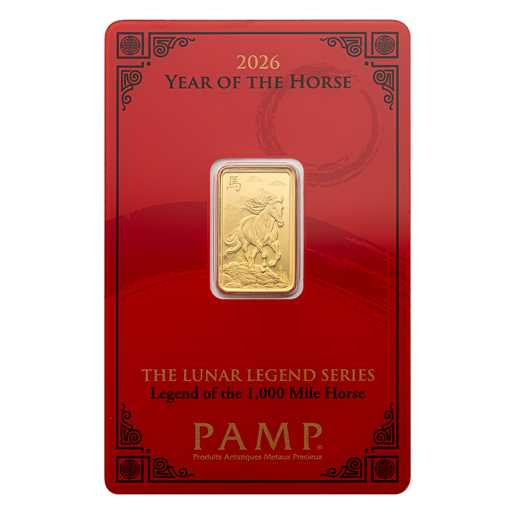 Picture of 2026 Pamp Suisse Year of the Horse 5 Gram Gold Bar - In Assay w/Sleeve