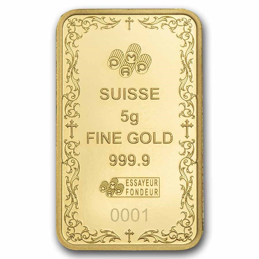 Picture of 2025 Pamp Suisse Cross of Christianity 5 Gram Gold Bar - In Assay w/Sleeve