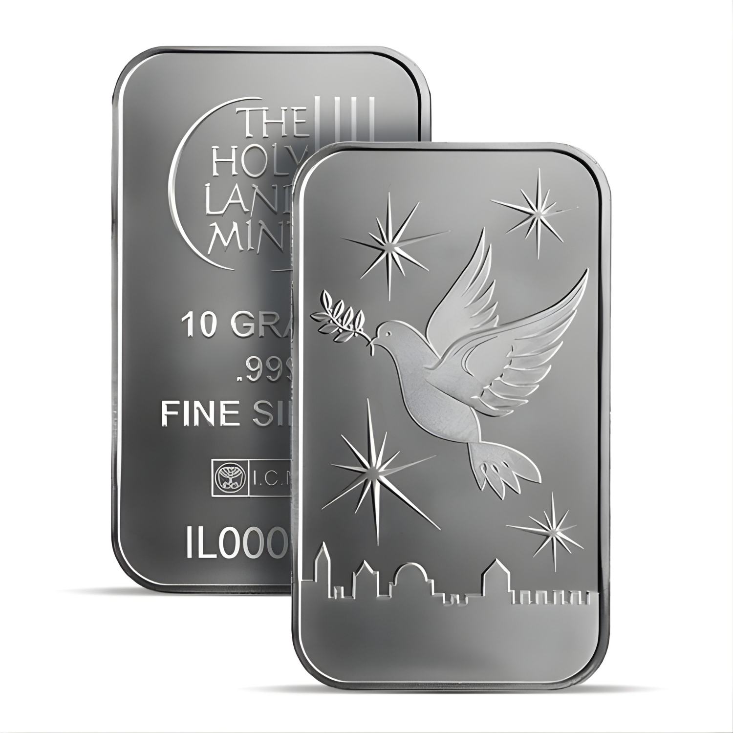 Picture of Holy Land Mint Dove of Peace 10 Gram Silver Bar - In Assay Card