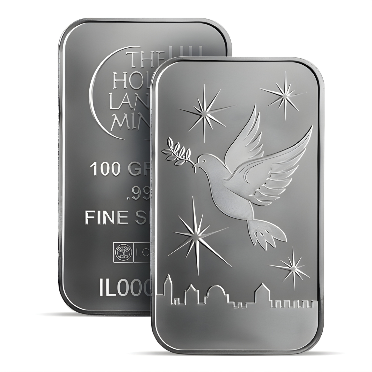 Picture of Holy Land Mint Dove of Peace 100 Gram Silver Bar - In Assay Card