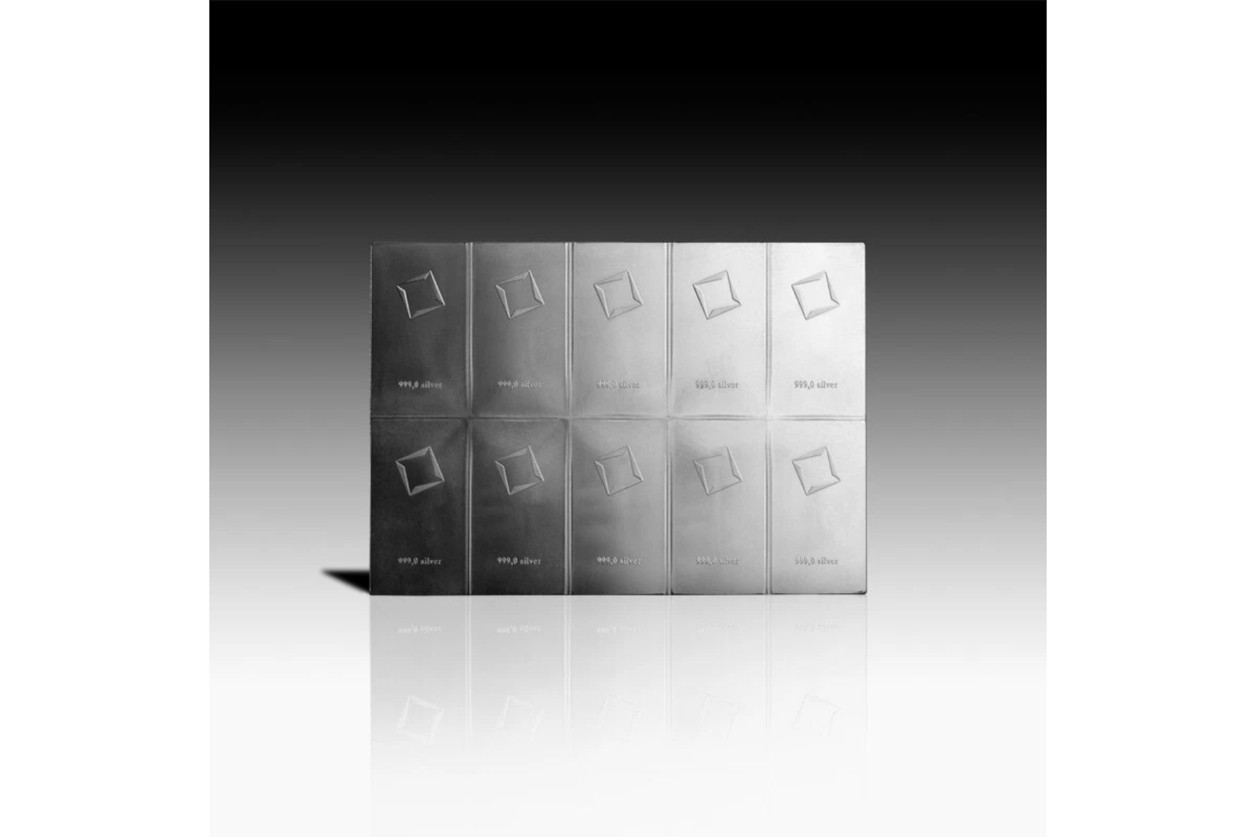 Picture of (Lot of 2) Valcambi 10 x 10 Gram Silver Bar CombiBar (100 Grams) - In Assay Card