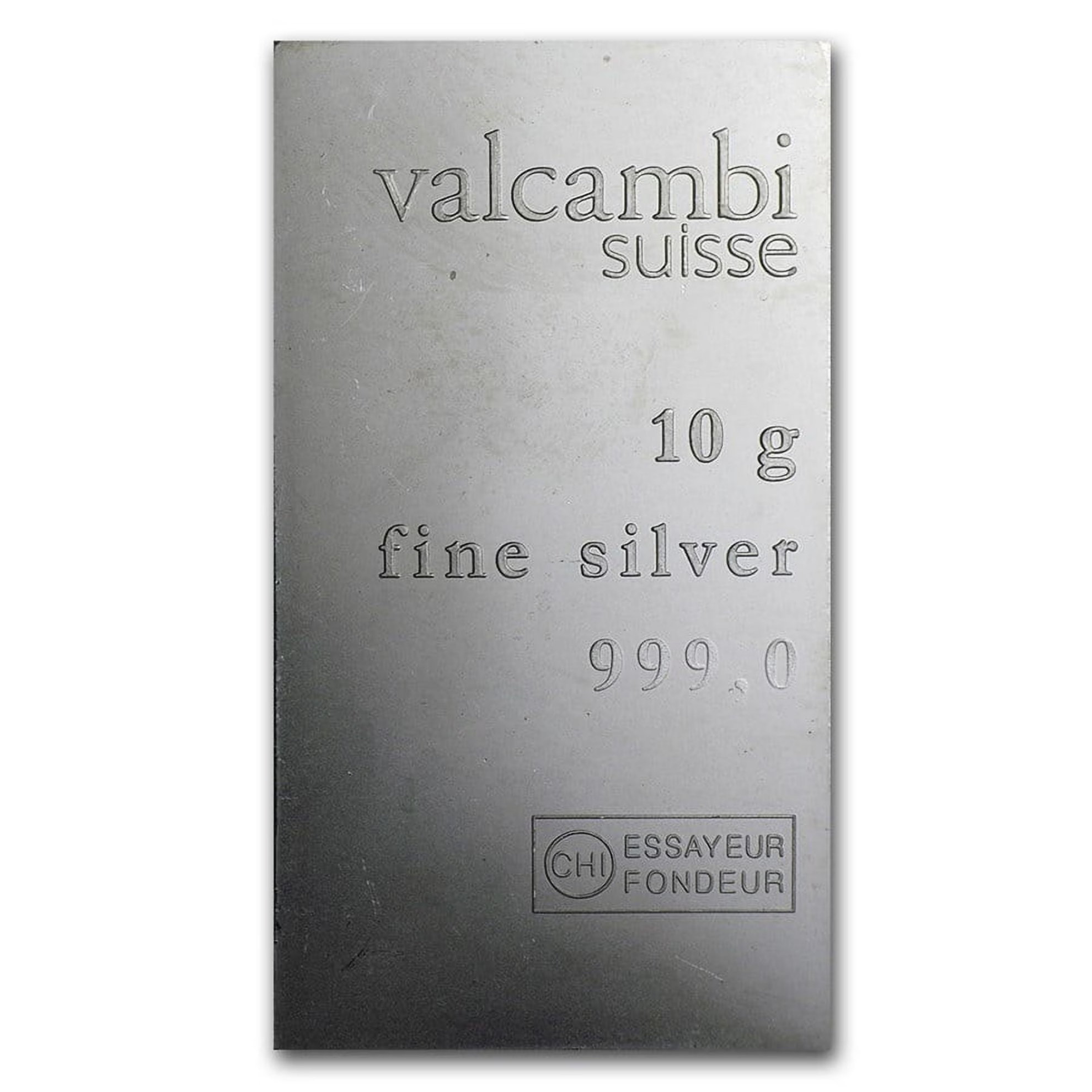 Picture of Valcambi Suisse 10 Gram Silver Bar – Single Break-Off Piece from 10x10 CombiBar