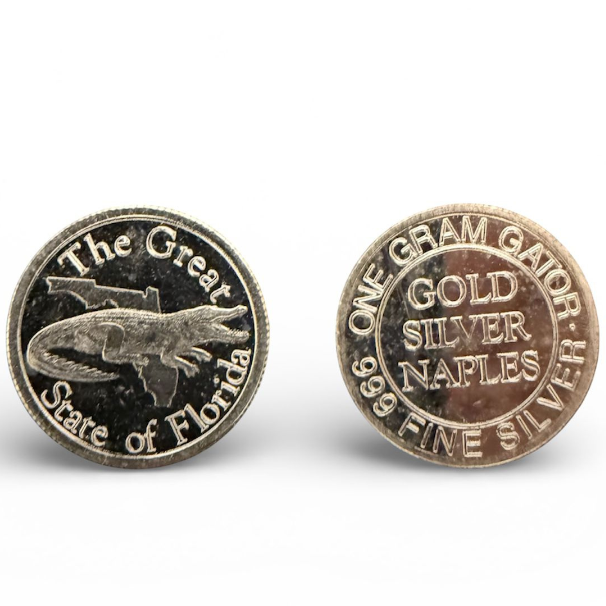 Picture of (Lot of 100) 1 Gram Gator 999 Fine Silver Round – Circulated w/Capsule