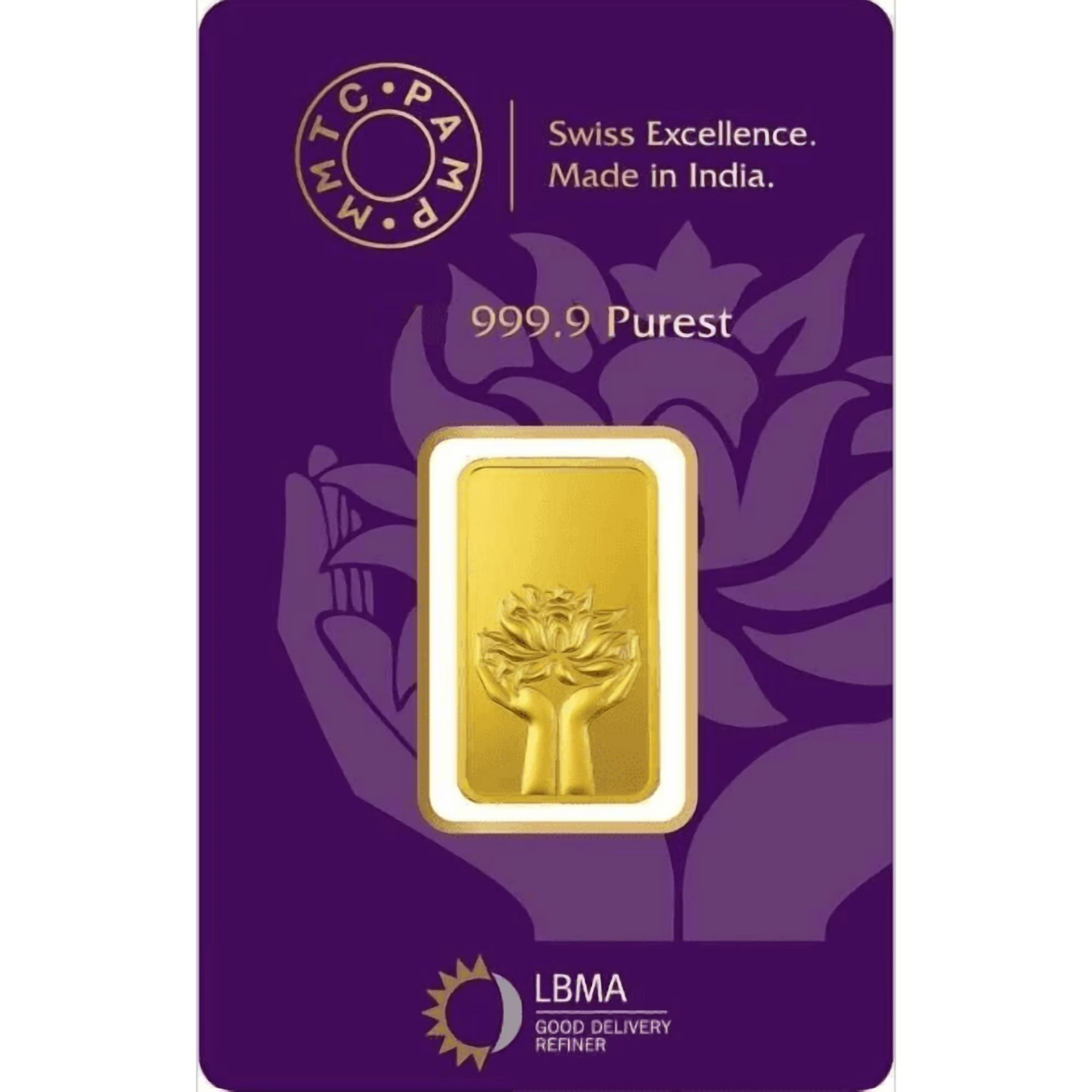 Picture of Pamp MMTC Lotus 10 Gram Gold Bar - Large Card Assay