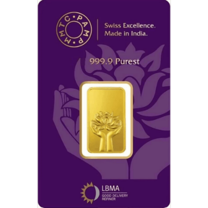 Picture of Pamp MMTC Lotus 10 Gram Gold Bar - Large Card Assay