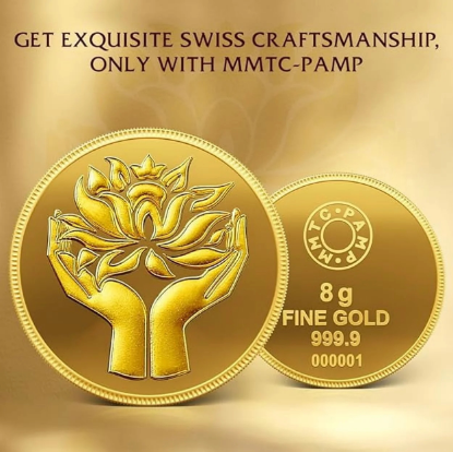 Picture of Pamp MMTC Lotus 8 Gram Gold Round - Large Card Assay