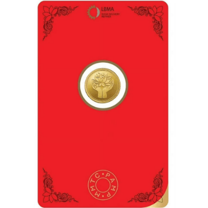 Picture of Pamp MMTC Lotus 4 Gram Gold Round - Large Card Assay