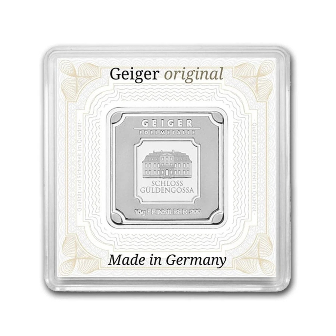 Picture of Geiger Edelmetalle Original 10 Gram Silver Square - In Capsule