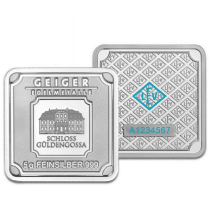 Picture of Geiger Edelmetalle Original 5 Gram Silver Square - Raw / Loose / No Capsule