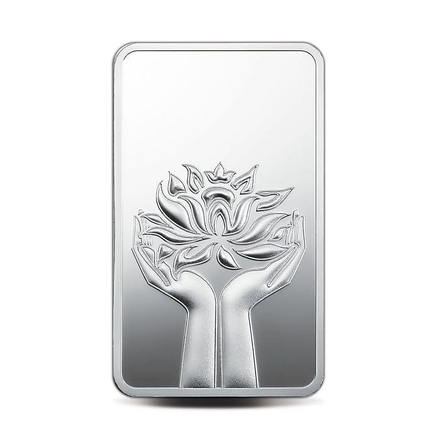 Picture of Pamp Mmtc Lotus 100 Gram Silver Bar - In Wide Assay