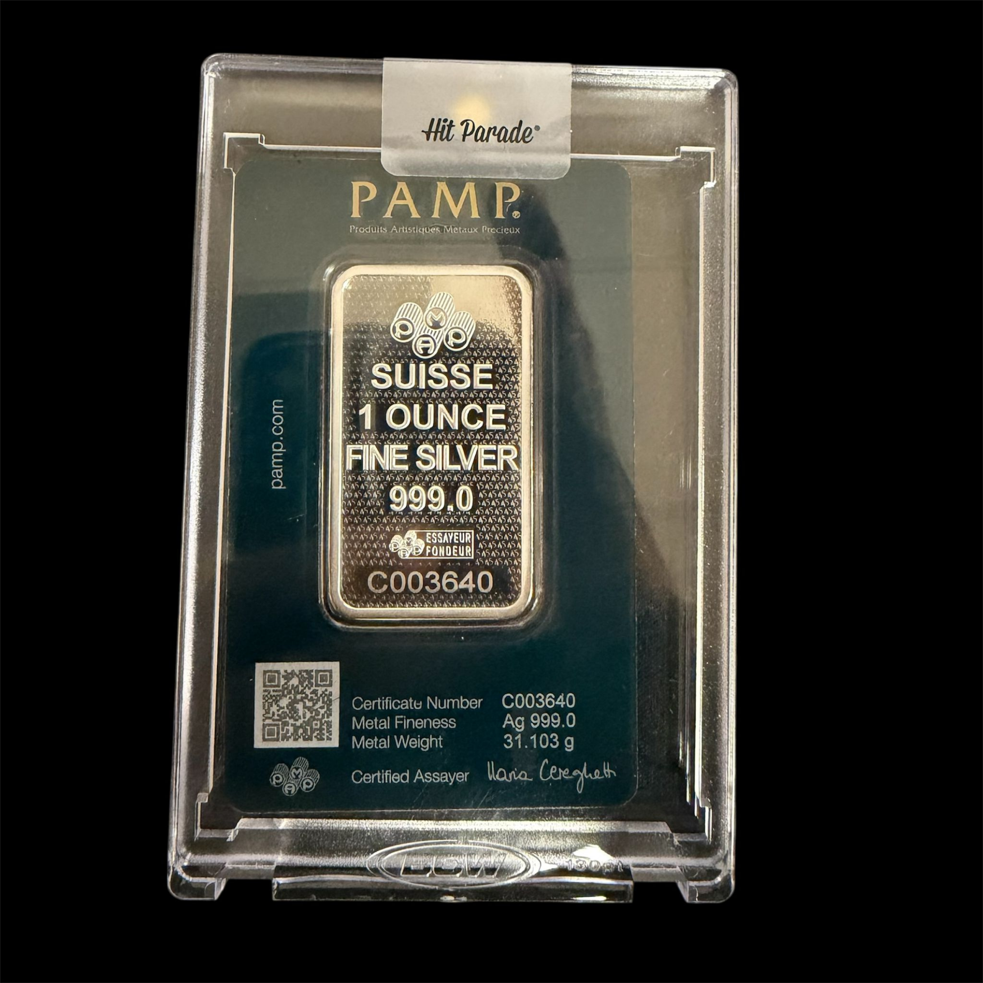 Picture of Pamp Suisse Lady Fortuna 45th Anniversary 1 oz Silver Bar - In Hard Plastic Cover